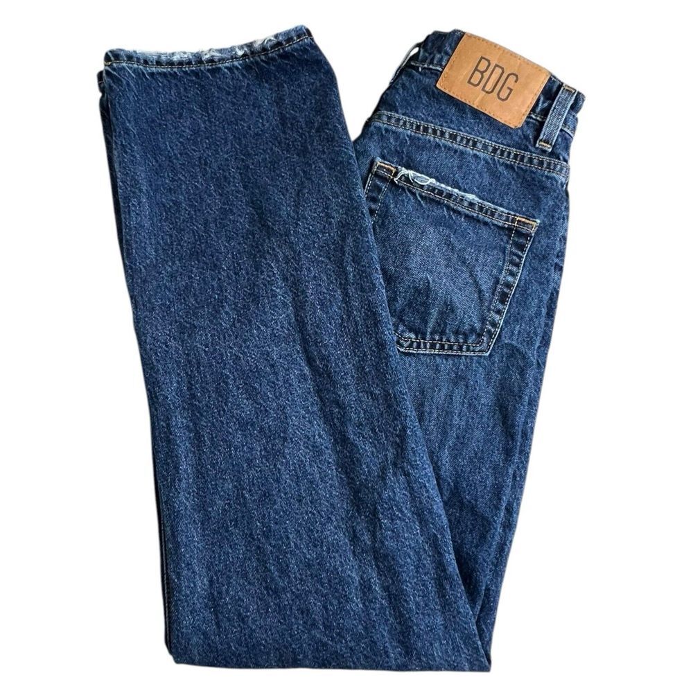 BDG Urban Outfitters Womens 25 Dark Wash High Rise Distressed Cowboy Jeans‎